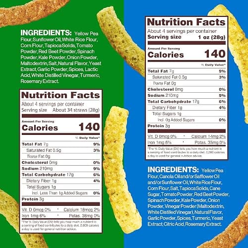 Hippeas Veggie Straws, Variety Pack: Sour Cream & Onion, Rockin’ Ranch, 0.75 Ounce (Pack of 18), 2g Protein, 1g Fiber, Vegan, Gluten-Free, Crunchy, Plant Protein Snacks thumbnail 2