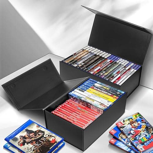 CollectHall 2 Pack Blu Ray DVD Storage Box for Steelbook Storage, Movie Organizers, Blu Ray Holder, Video Game Storage Cases thumbnail 4