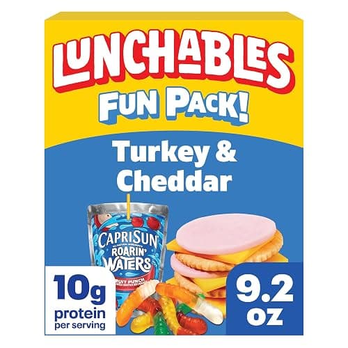 Lunchables, Turkey & Cheddar Capri Sun Roarin', 3.2 oz & 6 fl oz Pkg | 11g Protein per Serving, No Prep Needed, Convenient Grab-and-Go Lunch & Protein Snacks for Kids, One Serving Tray - Image 1
