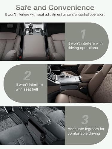 Premium Leather Car Seat Gap Filler Organizer (0.2”-1.2" Gaps), Clever Gifts for Car SUV Truck Owners (Black, 2 Pack) thumbnail 9