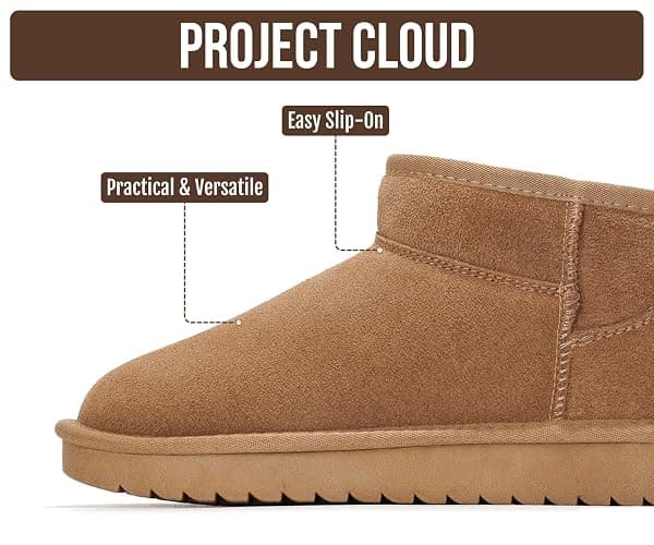 Project Cloud 100% Genuine Leather Comfortable Womens Ankle Boots | Water Resistant Memory Foam Insole Winter Shoes - Trendy Footwear Outdoor Fall Shoes for Women - Winter Boots for Women thumbnail 4