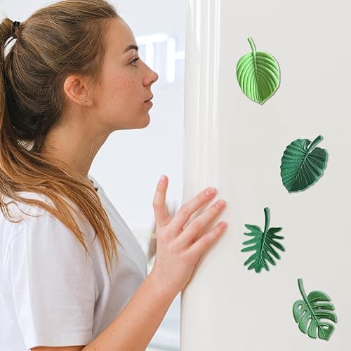 joaoxoko Plant Fridge Magnets,8 Pcs Mini Tropical Leaves Refrigerator Magnets Cute Magnets for Locker Fridge Home Office Decor, 3D Monstera Plant Refrigerator Magnets (Plant) thumbnail 2