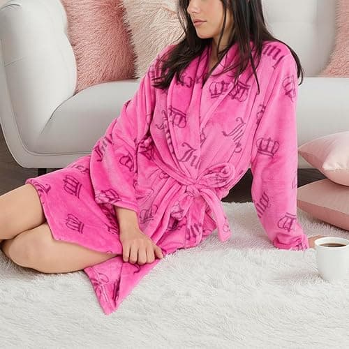 Juicy Couture Women's Super Soft Luxe Plush Shawl Collar Robe thumbnail 4
