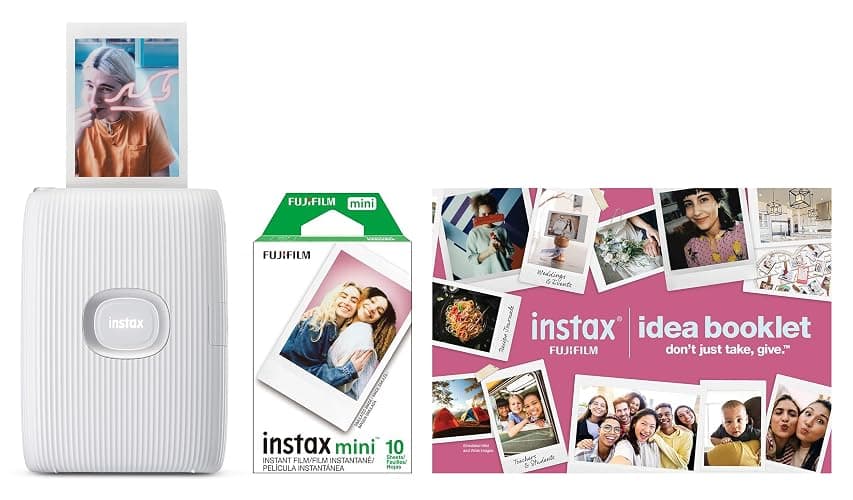 FUJIFILM Instax Mini Link 2 Smartphone Printer Bundle 2025 - Clay White - Image 1