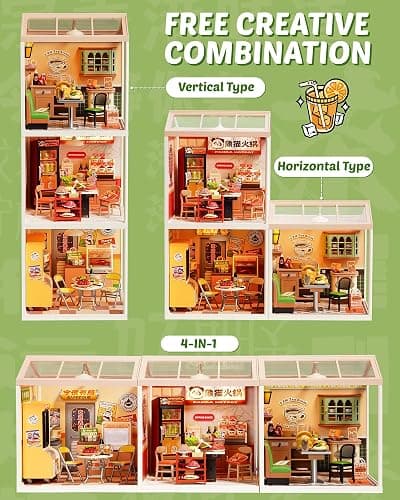 Rolife Super Creator Series, DIY Mini Hong Kong Bites Cafe Dollhouse House Kit, Bulid Scenary for Action Collectible Figures, Creative Gifts for Women Adults thumbnail 7