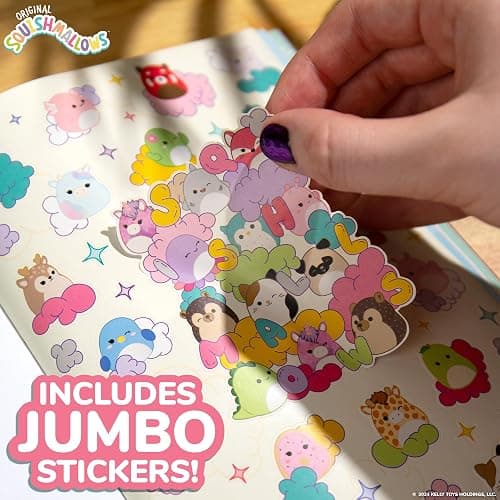 Original Squishmallows 2000+ One of a Kind Sticker Book, 43 Sticker Sheets, Kawaii Squishmallows Stickers for Water Bottle, Notebooks, Party Favor Bags, Cute Stickers & Sticker Books for Kids Ages 4-8 thumbnail 3