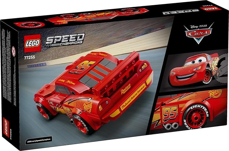 LEGO Speed Champions Lightning McQueen Toy - Disney Pixar Cars Building Blocks for Kids, Boys & Girls, Ages 9+ - Pretend Play Race Car & Bedroom Shelf Display - 77255 thumbnail 5
