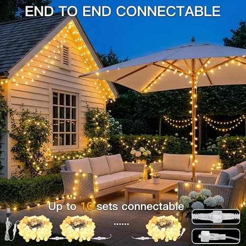 suddus String Lights for Bedroom, 33ft 100 Led Connectable Globe String Lights Indoor, Hanging Fairy Lights Plug in with Remote for Classroom, Room, Dorm, Outdoor, Christmas Tree Decor, Warm White thumbnail 5