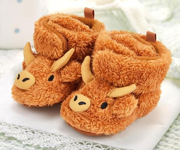 ShinyMatch Highland Baby Booties Newborn Baby Shoes Unisex Infant Slippers for Toddler Infant Girl Boy thumbnail 3
