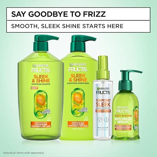 Garnier Fructis Diamond Sleek Hair Shine Spray, Up to 100-Hour Frizz Control, Heat Protectant up to 450°F with Vegan Keratin Smoothing Complex and Argan Oil for Frizzy, Dry, Dull Hair, 4.6 Fl Oz thumbnail 9