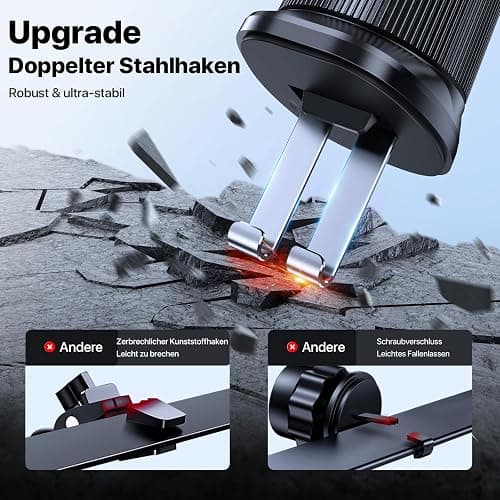 Miracase Handyhalterung Auto【2025 Neuester Doppelhaken】 Universal Handyhalter Auto Lüftung,360 Grad Drehung KFZ Handyhalterung für iPhone 17/16/15/14/13 Pro Max Plus/Samsung und 4-7 Zoll Smartphone thumbnail 5