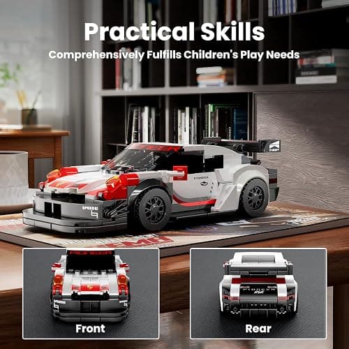 Mould King 27010 Speed Champion Rennwagen Bausteine 911 RSR Sportwagen Klemmbausteine mit Acryl-Vitrine Modellautos zum Sammeln (349 Teile) thumbnail 5