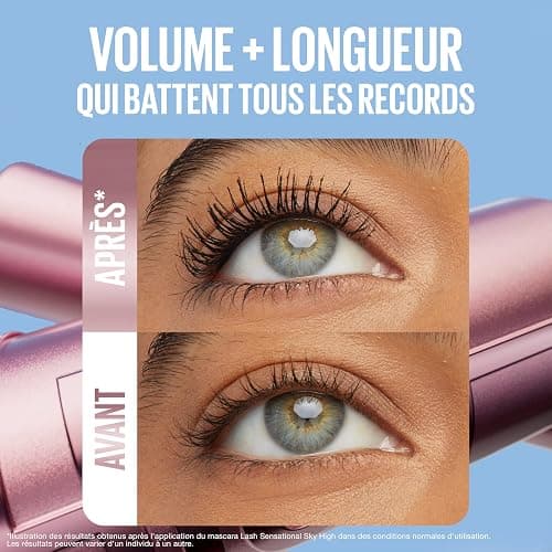 Maybelline New York - Mascara Volume Intense et Longueur Illimitée - Formule Enrichie en Extraits de Bambous et de Fibres - Sky High - Teinte : Very Black - 7,2 ml thumbnail 3