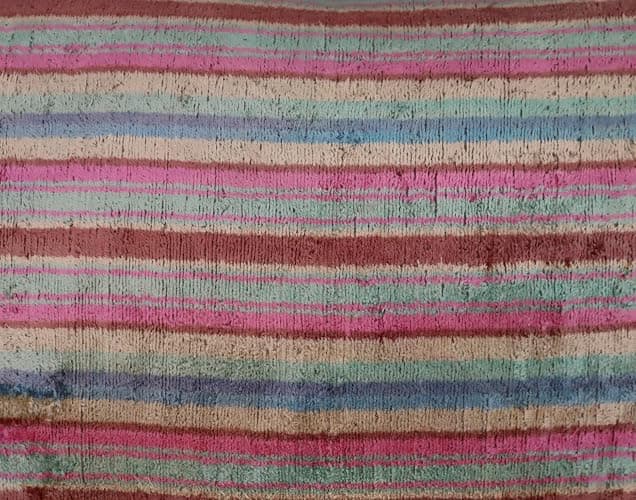 CANVELLO Handmade Velvet Decorative Pillow 16" x 24" | Premium Down Feather Fill, Earth-Tone Stripe Pattern, Hidden Zipper Closure thumbnail 2