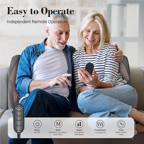 CuPiLo Shiatsu Back Massager for Deep Tissue Pain Relief, 4D Kneading & Rolling Up and Down Car Lower Back Massager with Heat for Office and Home Use thumbnail 4