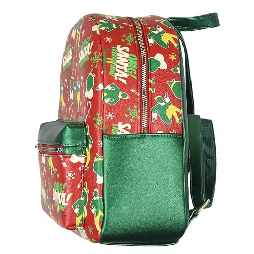 Bioworld Elf The Movie Buddy OMG! Santa! I Know Him Allover Pattern Faux Leather Mini Backpack thumbnail 3