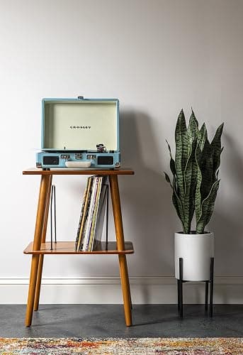 Crosley CR8005F-TU Cruiser Plus Vintage 3-Speed Bluetooth in/Out Suitcase Vinyl Record Player Turntable, Turquoise/White thumbnail 19