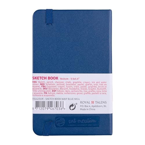 Talens Japan T9314-231M 452132 Art Creation Sketchbook, Drawing Notebook, 3.5 x 5.5 inches (9 x 14 cm), Navy Blue thumbnail 2