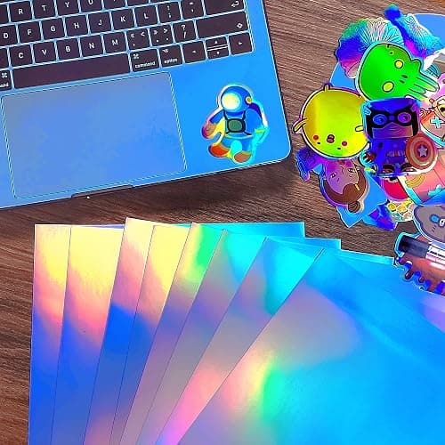 20 Sheets Holographic Sticker Paper 8.5x11 inch Printable Waterproof Stickers Rainbow Vinyl Sticker Sheets for Inkjet or Laser Printer thumbnail 2