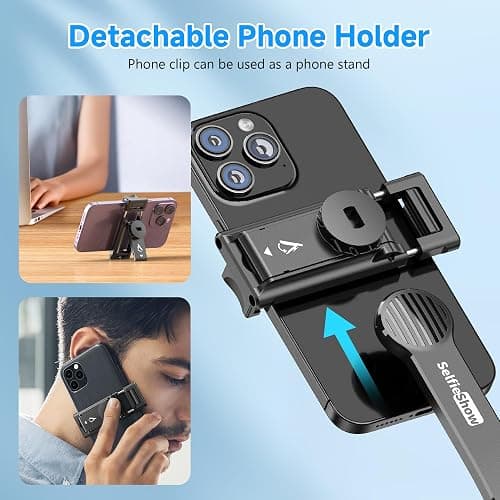SelfieShow Selfie Stick, Extendable Selfie Stick Tripod with Wireless Remote and Tripod Stand, Portable, Lightweight, Compatible with iPhone 15 14 13 12 Pro Xs Max X 8Plus, Samsung Smartphone and More thumbnail 8