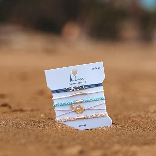 K'lani Protect Hair Tie Bracelets - Elastic Ponytail Holder - Medium | Doubles as stylish jewelry; strong-hold ponytail holder; gift for birthdays, Mother's Day & graduation; set of 5 thumbnail 6