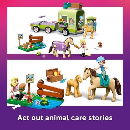 LEGO Friends Horse & Baby Foal Trailer Building Toy for Girls & Boys - Pretend Play Set for Kids, Ages 7+ - W/Autumn & Matilde Minidolls, Toy Animals, & Accessories - Gift Idea for Birthdays - 42695 thumbnail 4