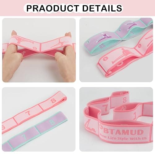 BTAMUD 2 PCS Stretch Strap for Kids Dance Elastic Band for Children Gymnastics Stretching Strap Kids Stretching Bands Multi-Loop Adjustable Exercise Bands Stretching Resistance Ballet Bands -8 Loops thumbnail 3