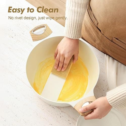 SENSARTE Ceramic Nonstick Pot, Stock Pot with Lid, Pasta Pot, 6.6 QT, White | Soup Pot Spaghetti Pot Casserole Pot, Non-toxic Healthy Pot, Cooking Pot Stew Pot, Induction Compatible, PFOA PFAS PTFE Free thumbnail 5