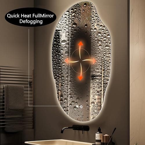 WallBeyond LED Bathroom Mirror with Lights, 25 x 35 Inch Led Bathroom Vanity Mirror for Wall, Anti Fog Mirror for Bathroom, 3 Colors and Dimmable Light, Horizontal/Vertical thumbnail 6