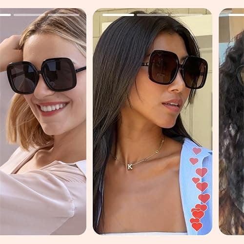 miyya Oversized Polarized Sunglasses Women, Trendy Retro Sun Glasses for Women 2025, Oversized Shades thumbnail 2
