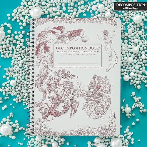 Decomposition Mermaids College Ruled Spiral Notebook - 9.75 x 7.5 Journal with 160 Lined Pages - 100% Recycled Paper - Cute Notebooks for School Supplies, Home & Office - Made in USA thumbnail 3