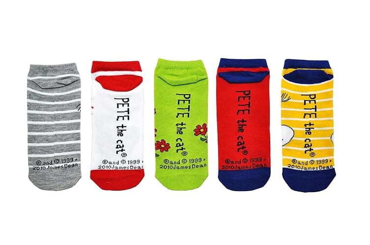 Pete the Cat Socks (Adult) (5 Pair) - (Women) Low Cut Socks - Fits Shoe Size: 4-10 (Ladies) thumbnail 3