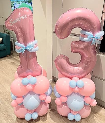 Light Pink 12th Birthday Balloon for Girls, 40'' Mylar Self Inflating Number 12 Balloon, Big Foil 1 & 2 Helium Pastel Pink Balloon for Women 21st Birthday Party Decoration Anniversary Decor Supplies thumbnail 8