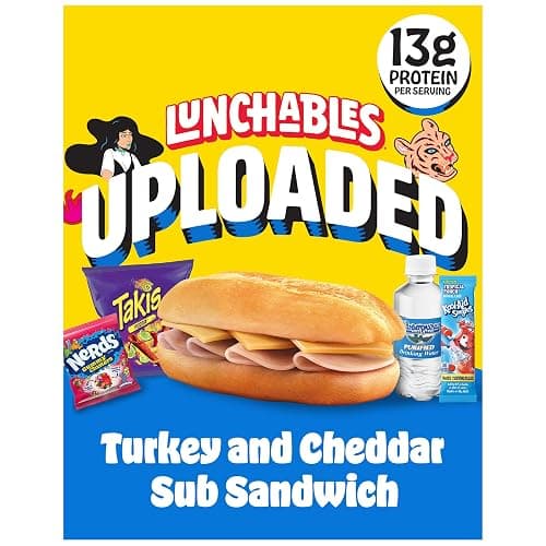 Lunchables Uploaded Turkey and Cheddar Sub Sandwich Snack Kit, 16.1 oz Box - Image 1