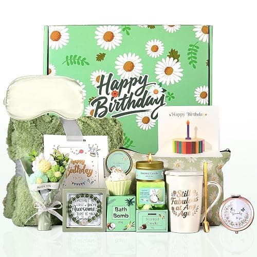 Birthday Gifts for Women Self Care Gifts for Women Happy Birthday Gift Baskets for Mon Wife Grandma Girlfriend Best Friend,Sister,Daisy Relaxing Spa Gifts Set Christmas Gifts - Image 1