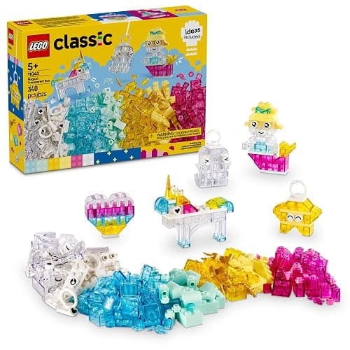 LEGO Classic Magical Transparent Box - Preschool Learning Toy for Boys and Girls, Ages 5+ - Birthday Gift for Kids - Beginner Construction Set - Colorful Building Bricks Toy - 11040 - Image 1