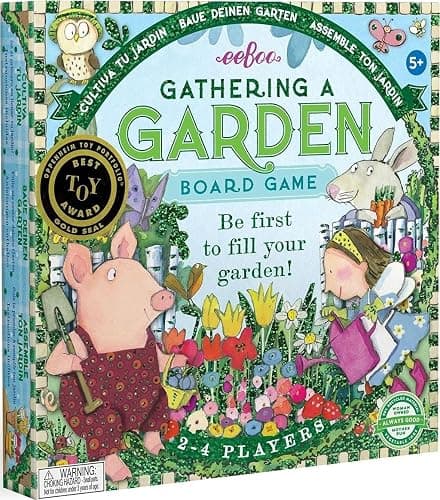 eeBoo Gathering a Garden Board Game - Award Winning Patience & Plant Counting Garden Game, Screen-Free Fun for 2-4 Players, Kids Ages 5 and up - Image 1