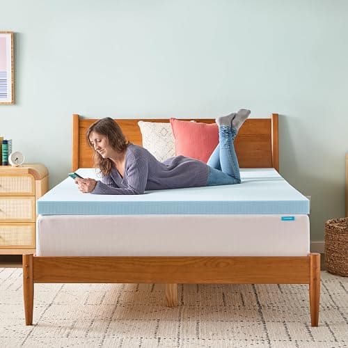 LINENSPA Memory Foam Mattress Topper - 3 Inch Gel Infused Memory Foam - Plush Feel - Cooling and Pressure Relieving - CertiPUR Certified - Dorm Room Essentials - Twin Size - Twin - 3 Inch - Topper Only thumbnail 2