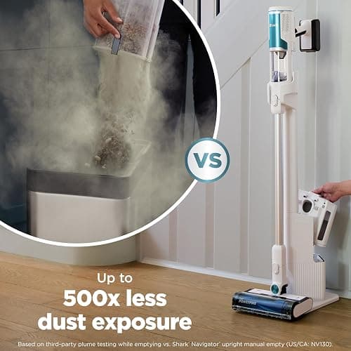 Shark Clean & Empty Cordless Stick Vacuum – Lightweight Cordless Vacuum with HEPA Filter, Portable, Rechargeable, Auto-Empty System, Stick Vacuum for Pet Hair, Carpets & Hardfloor, White, BU3521 - Crevice Tool + Pet Multi-Tool thumbnail 7