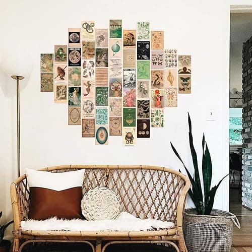 Uniro Vintage Fairycore Decor, 50pcs Fairy Room Decor Aesthetic Pictures, 4"x6" Retro Grunge Fairy Wall Collage Kit, Cottagecore Wall Decor, Goblincore Decor, Earthy Vintage Fairy Wall Art Print Mushroom Pictures for Dorm Bedroom thumbnail 3