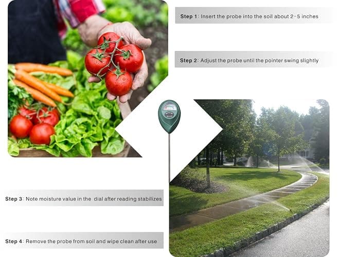 XLUX Soil Moisture Meter, Plant Water Monitor, Hygrometer Sensor for Gardening, Farming, Indoor and Outdoor Plants, No Batteries Required thumbnail 4