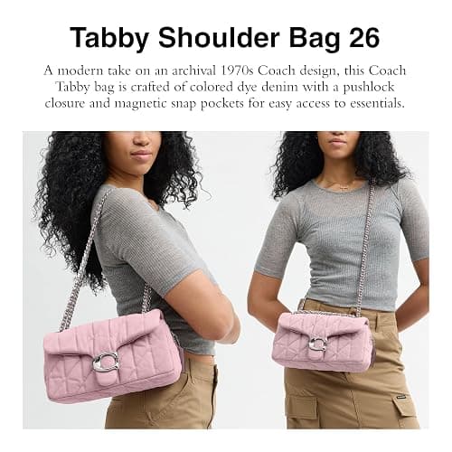 COACH Quilted Colored Dye Denim Tabby Shoulder Bag 26 thumbnail 2