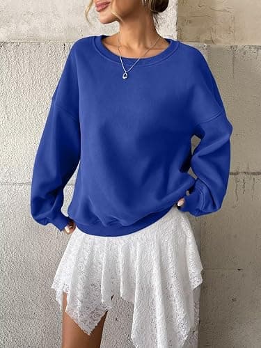 EasyGala Women Fleece Sweatshirts Oversized Crewneck Pullover Trendy Long Sleeve Tops Fashion Fall Outfits Clothes 2025 thumbnail 5