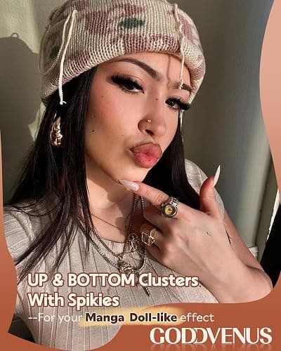 Volume Manga Lash Clusters With Spikes Wispy Cluster Eyelash Extensions Fluffy Anime Eyelashes Clusters with Bottom Lashes Clusters Fairy Individual Lash Extension (D Curve 12-18mm 213 pieces) thumbnail 2