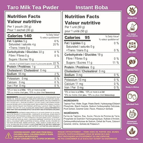 Flavfar Premium Instant Taro Milk Tea Kit with Authentic Brown Sugar Tapioca Boba and Straws | Ready in Just 25 Seconds | Perfect for Home, Parties, and Gift Giving - 5 Servings thumbnail 2