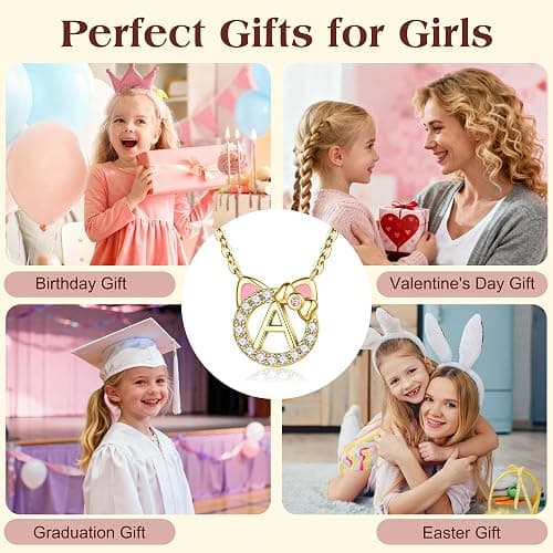 MONOOC Cat Gifts for Girls - Tiny Cat Initial Necklace for Teen Girls Kid | Gift Box Packaging, 14k-Gold-Plated, Cat Themed Gifts for Cat Lovers, Kids Jewelry for Girls, Birthday Gifts for Girl Kids thumbnail 6