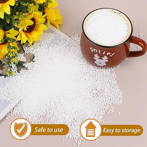 DECORA 80000 Pieces Mini Foam Balls for DIY and Slime Supplies White Foam Beads 2-3mm for Art Homemade Slime, Wedding and Party Decorations thumbnail 5