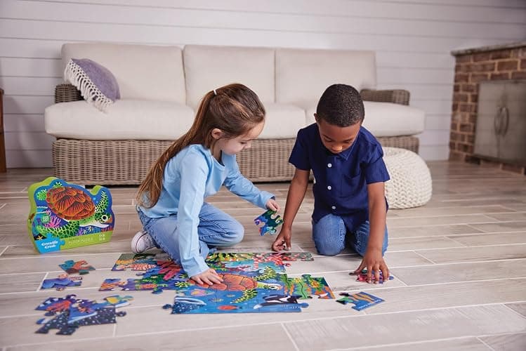 Crocodile Creek 36-Piece Jigsaw Floor Puzzle - Fun Floor Puzzles for Kids Ages 3-5 - Heavy-Duty Shaped Box for Storage - Vehicles - 24" W x 18" H Finished thumbnail 8