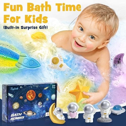 Toylink Space Bath Bombs for Kids with Surprise Inside, 8 Pack Kids Galaxy Bath Bombs with Space Toys for Toddler Boys Girls Handemade Rainbow Bubble Bath Fizzies Birthday Christmas Gift Set thumbnail 7