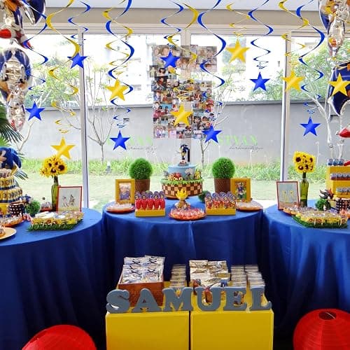 BEISHIDA Blue Gold Stars Hanging Swirls Graduation Hanging Ornament Decorations for Birthday Party Baby Shower Congrats Grade 2026 Graduation Decorations,Pack of 15 thumbnail 6